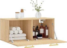 vidaXL Ντουλάπι Τοίχου Sonoma Δρυς 80x36,5x35 εκ. Επεξεργασμένο Ξύλο