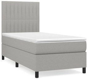 ΚΡΕΒΑΤΙ BOXSPRING ΜΕ ΣΤΡΩΜΑ ΑΝΟΙΧΤΟ ΓΚΡΙ 90X190 ΕΚ. ΥΦΑΣΜΑΤΙΝΟ 3141897