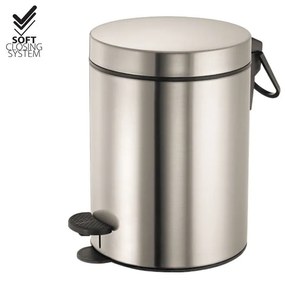 Χαρτοδοχείο 5lt  Χρώμα Brushed Nickel Soft Closιng Sanco Waste Bins 90680-A73