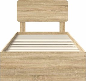 vidaXL Σκελετός Κρεβατιού Δρύς Sonoma 90 x 200 cm Επεξεργασμένο ξύλο