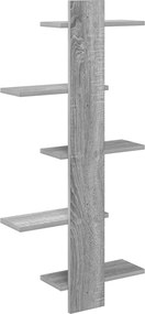 vidaXL Ράφι Τοίχου Γκρι Sonoma 48,5 x 15 x 101 εκ