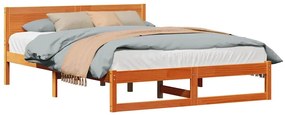 vidaXL Σκελετός Κρεβατιού Καφέ 140 x 200 cm Μασίφ ξύλο πεύκου