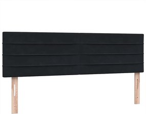vidaXL Κρεβάτι Boxspring με Στρώμα Μαύρο 160x210 εκ. Βελούδινο