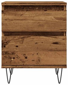 Κομοδίνα 2 τεμάχια Παλιό ξύλο 40x35x50 cm Κατασκευασμένο ξύλο - Καφέ