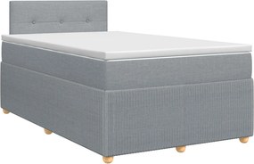 vidaXL Κρεβάτι box spring με στρώμα Ανοιχτό γκρι 120 x 190 cm Ύφασμα