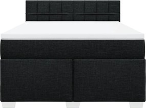 vidaXL Κρεβάτι Boxspring με Στρώμα Μαύρο 160x200 εκ. Υφασμάτινο