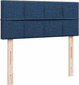 vidaXL Κρεβάτι Boxspring με Στρώμα Μπλε 120x190 εκ. Υφασμάτινο