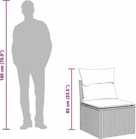 vidaXL Σετ Καναπέ Κήπου με μαξιλάρι 12 pcs Μαύρο