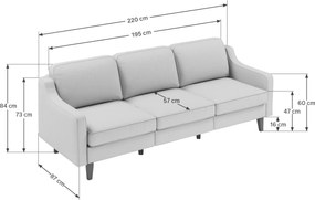 3-Seat Sofa Robin Extra 3 - Ocean Blue, Walnut Ocean Blue
Walnut