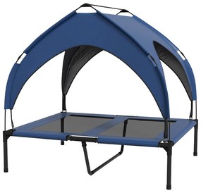 PawHut Κρεβάτι Σκύλου με Στέγαστρο, Διαπνέον, Αδιάβροχο, έως 30 kg, 91 x 76 x 89 cm, Σκούρο Μπλε