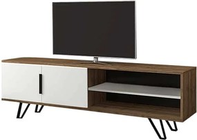 Έπιπλο τηλεόρασης Foot καρυδί-λευκό 160x35x49εκ