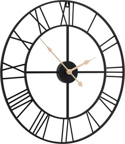 vidaXL Ρολόι Τοίχου Μαύρο Ø50 εκ. Σιδερένιο