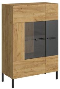 Βιτρίνα Santes Χρυσό Δρυς-Γραφίτης 90x42x134.50cm