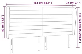 Κεφαλάρι με Πτερύγια Taupe 163x23x118/128 εκ. Υφασμάτινο - Μπεζ-Γκρι