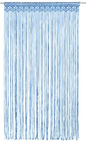 vidaXL Κουρτίνα Μακραμέ Μπλε 140 x 240 εκ. Βαμβακερή