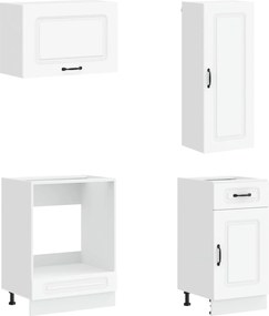 vidaXL Μονάδα κουζίνας KALMAR 8 pcs Λευκό Επεξεργασμένο Ξύλο