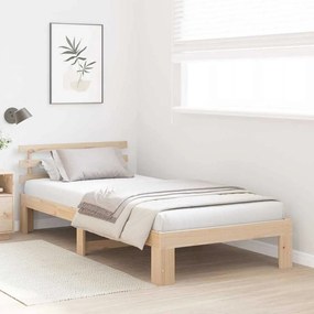 vidaXL Σκελετός Κρεβατιού Καφέ 100 x 200 cm Μασίφ ξύλο πεύκου