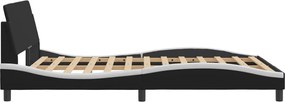 vidaXL Πλαίσιο Κρεβατιού Dover Μαύρο/Λευκό 140x190εκ.Συνθ. Δέρμα