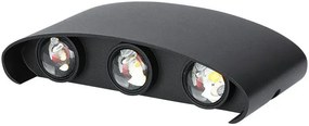 V-TAC Επιτοίχιο LED φωτιστικό UP-DOWN 5W IP65 μαύρο σώμα 3000K SKU: 218615