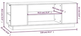 ΈΠΙΠΛΟ ΤΗΛΕΟΡΑΣΗΣ ΚΑΦΕ ΜΕΛΙ 110X35X40,5ΕΚ ΑΠΟ ΜΑΣΙΦ ΞΥΛΟ ΠΕΥΚΟΥ 814412