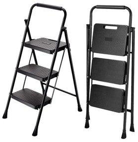 Πτυσσόμενη σκάλα-σκαμπό σιδερένια - 109-3 - 617471