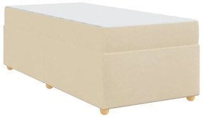 vidaXL Σκελετός Κρεβατιού με στρώμα Κρεμ 90 x 200 cm ύφασμα
