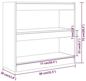 ΒΙΒΛΙΟΘΗΚΗ/ΔΙΑΧΩΡΙΣΤΙΚΟ ΧΩΡΟΥ ΓΚΡΙ SONOMA 80 X 30 X 72 ΕΚ. 813615