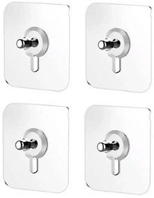 HOME USE αυτοκόλλητες βάσεις HUH-0156, 57x57mm, διάφανο, 4τμχ