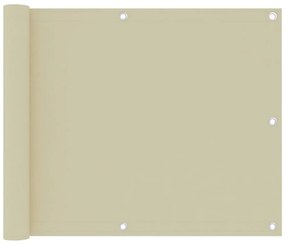 vidaXL Διαχωριστικό Βεράντας Κρεμ 75 x 500 εκ. Ύφασμα Oxford