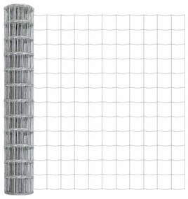 vidaXL Φράχτης με Στήλες. Ασημί 0.8 x 10 m Ατσάλι