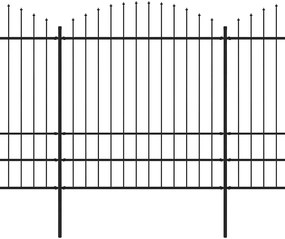 vidaXL Κάγκελα Περίφραξης με Λόγχες Μαύρα (1,75-2) x 13,6 μ. Ατσάλινα