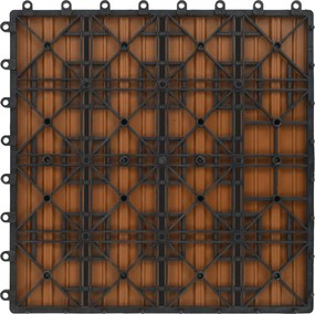 vidaXL Πλάκα Κατασκευής 11 pcs Ξύλο teak 30 x 30 cm WPC