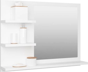 vidaXL Καθρέφτης Μπάνιου Λευκός 60 x 10,5 x 45 εκ. Επεξ. Ξύλο