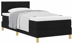 vidaXL Κρεβάτι box spring με στρώμα με στρώμα Μαύρο 90 x 190 cm ύφασμα