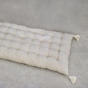 Μαξιλάρι Διακοσμητικό Δαπέδου / Topper Sonia Ριγέ Beige Ρυθμός 60X120cm 100% Βαμβάκι