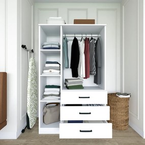 Τριφυλλη Ντουλαπα Λευκο Ματ EASY 1600 47x90x174.8