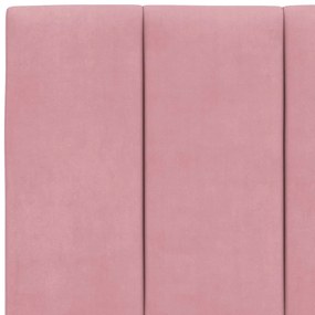vidaXL Κρεβάτι με Στρώμα Hanko Ροζ 200x200 εκ. Βελούδινο