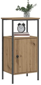 vidaXL Κομοδίνο τεχνίτης Δρυς 41x31x80 εκ. από Επεξεργασμένο Ξύλο