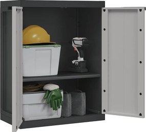 vidaXL Ντουλάπι Αποθ. Εξ. Χώρου Γκρι/Μαύρο 65x37x85 εκ. Πολυπροπυλένιο