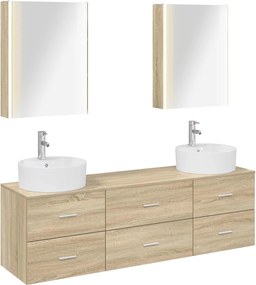 vidaXL Σετ Επίπλων Μπάνιου 5 pcs Sonoma Δρυς