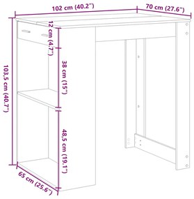 ΤΡΑΠΕΖΙ ΜΠΑΡ SONOMA ΔΡΥΣ 102X70X103,5 ΕΚ. ΕΠΕΞΕΡΓ. ΞΥΛΟ 3309323