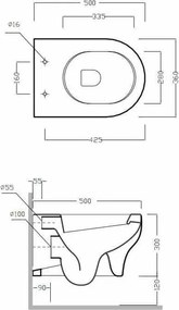 Olympia Clear Turquoise Matt Rimless - Κρεμαστή λεκάνη