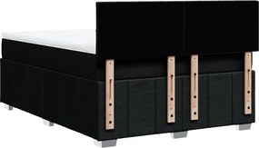 vidaXL Κρεβάτι Boxspring με Στρώμα Μαύρο 160x200 εκ. Υφασμάτινο