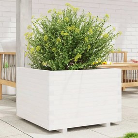 vidaXL Ζαρντινιέρα Κήπου Λευκή 70x70x49,5 εκ. από Μασίφ Ξύλο Πεύκου