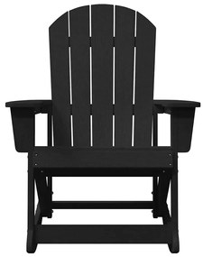 vidaXL Καρέκλες Ροκάντας Adirondack 2 pcs Μαύρο HDPE