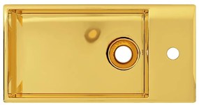 Νιπτήρας με Οπή Υπερχείλισης Χρυσός 49x25x15 εκ. Κεραμικός - Χρυσό