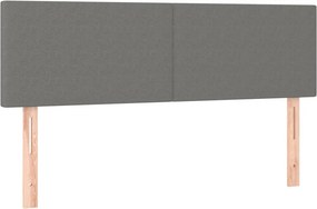 vidaXL Κρεβάτι Boxspring με Στρώμα &amp; LED Σκ.Γκρι 140x200 εκ Υφασμάτινο