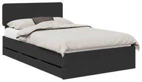 vidaXL Σκελετός Κρεβατιού Μαύρο 135 x 190 cm Μηχανήματος Ξύλο