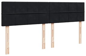 Οθωμανικό κρεβάτι με στρώματα Μαύρο 160x200cm Velvet - Μαύρο