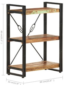 vidaXL Βιβλιοθήκη με 3 Επίπεδα 60x30x80 εκ. Μασίφ Ανακυκλωμένο Ξύλο